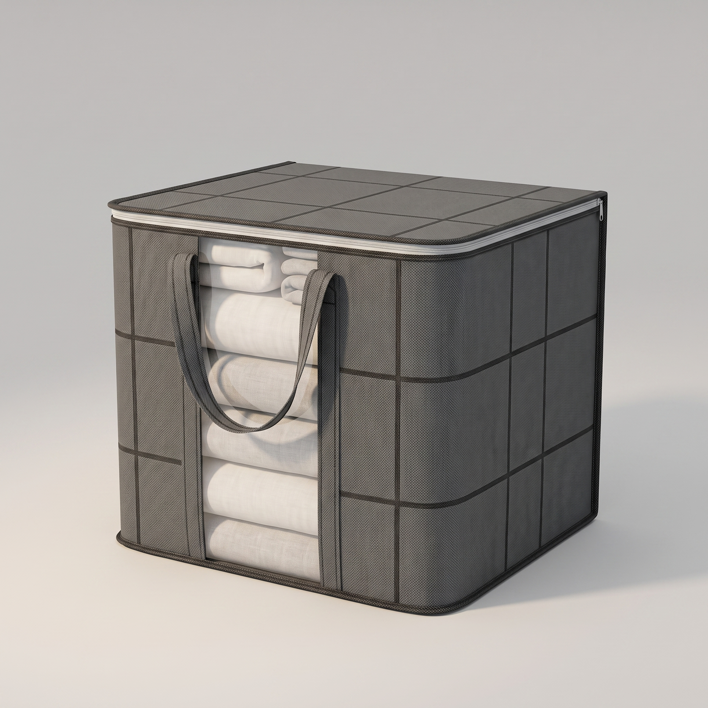 Duvet storage bag angled view