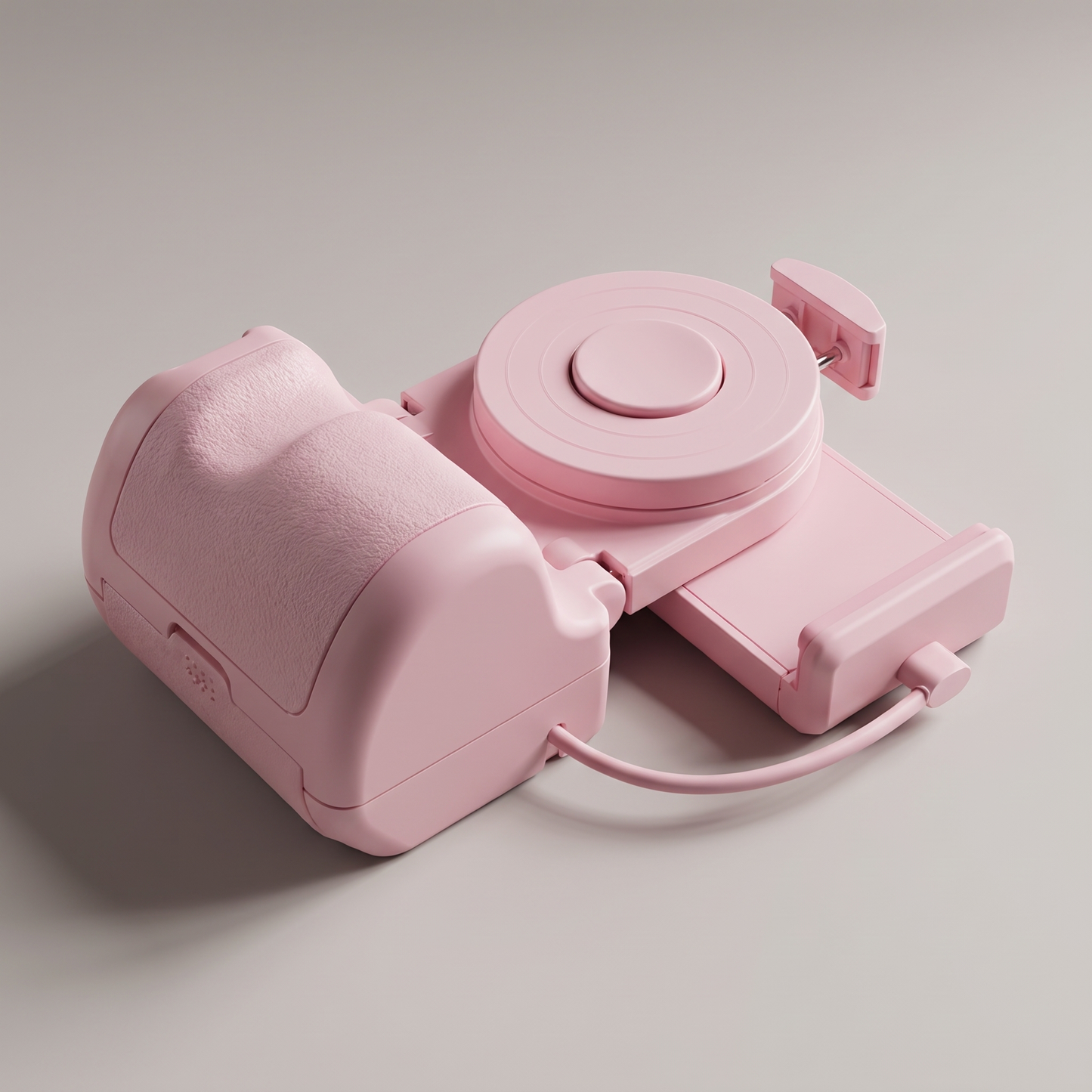 Smartphone grip with Bluetooth shutter angled view