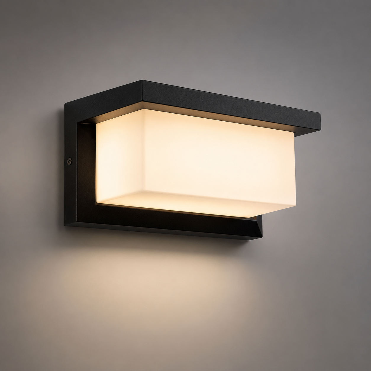 Outdoor LED wall light lit
