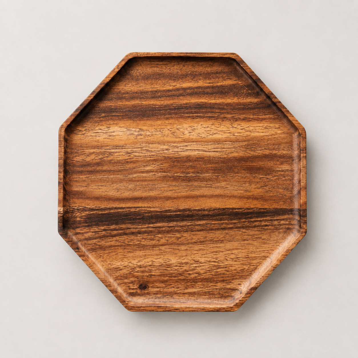 Octagonal acacia tray top