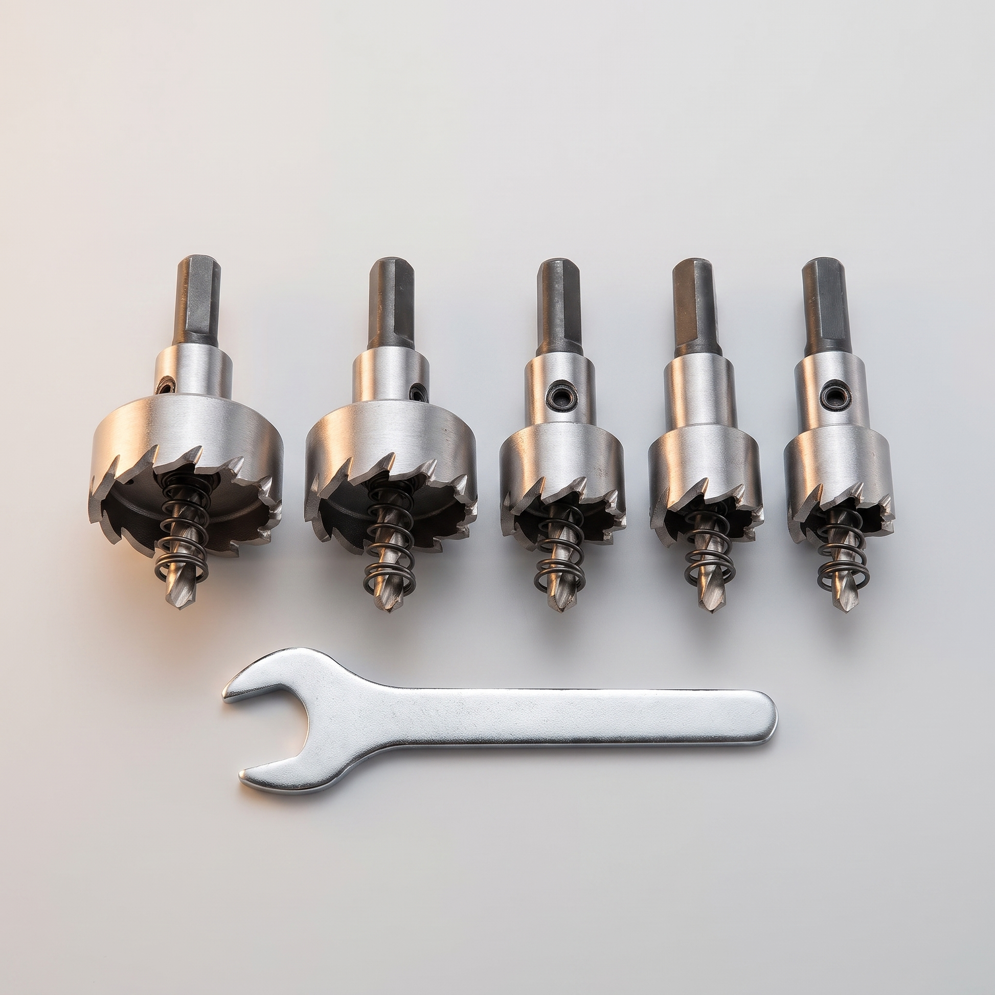 Carbide hole saw drill bit set top view
