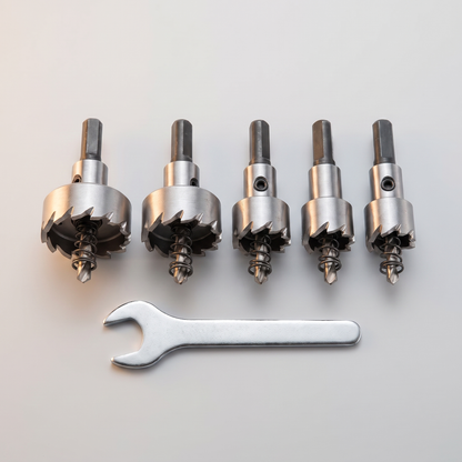 Carbide hole saw drill bit set top view