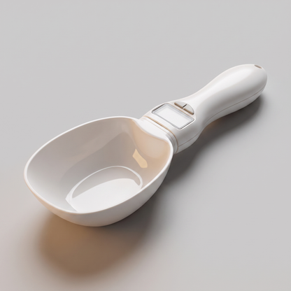Digital measuring spoon scale angled view