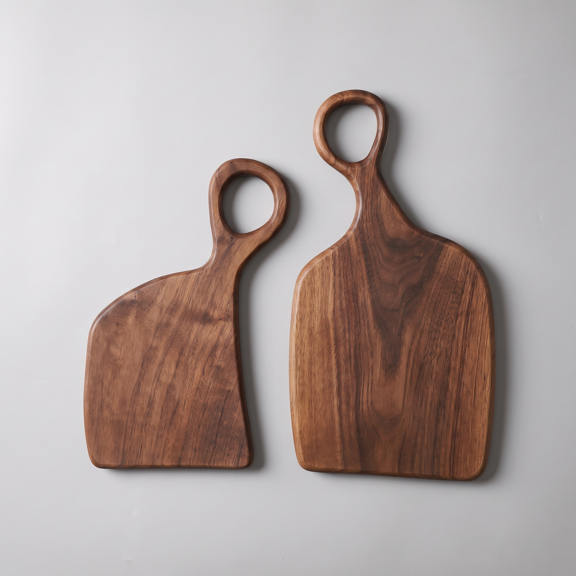 Walnut cutting board set top view