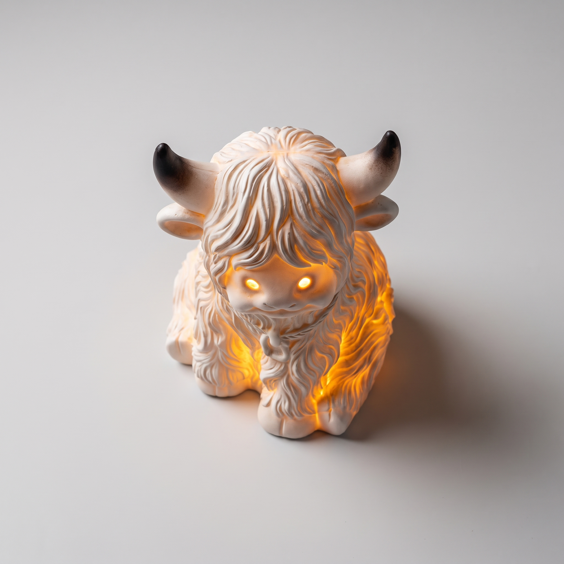 Highland cow night light top view