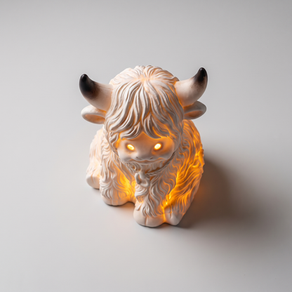 Highland cow night light top view