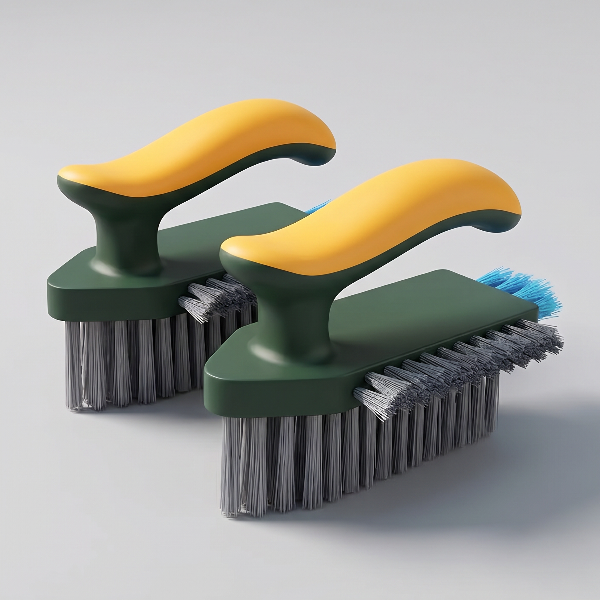 Grout cleaning brush set angled view