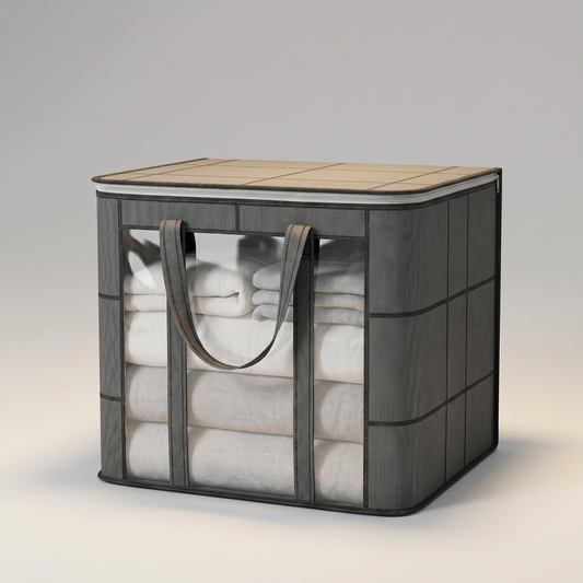 Duvet storage bag front view