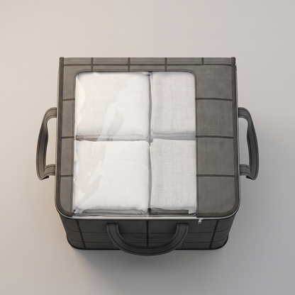 Duvet storage bag top view