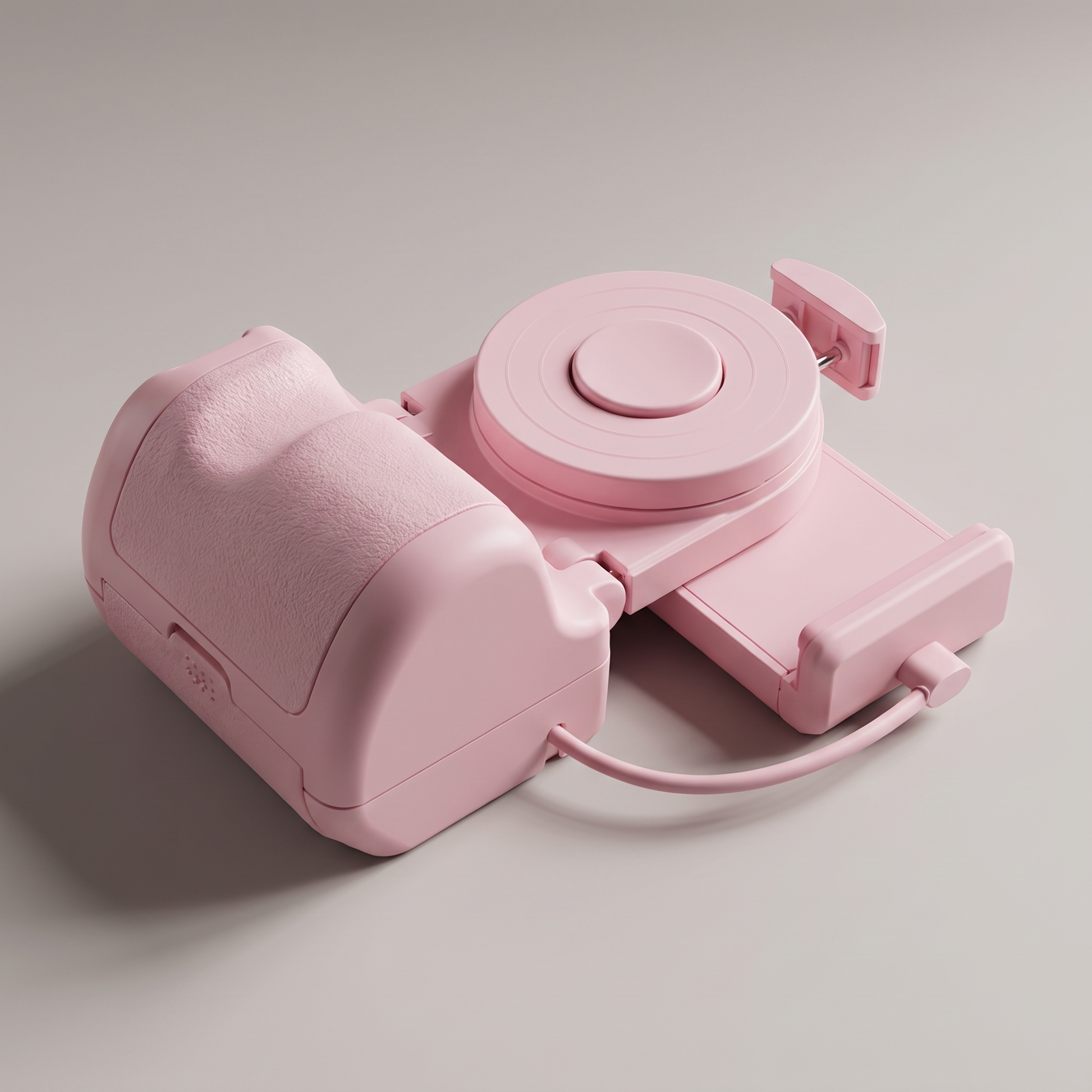 Smartphone grip with Bluetooth shutter angled view